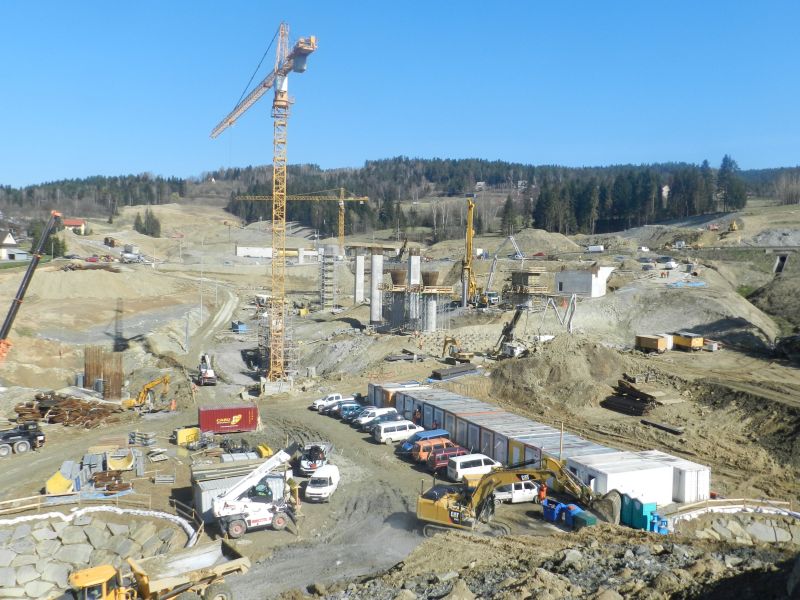 Prace przy obiektach mostowych na S7 Lubień – Rabka Zdrój (zdjęcia)